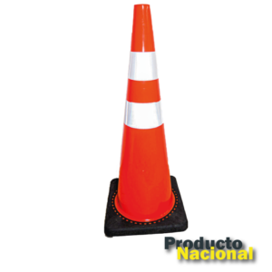 CONO 90 CM BASE NEGRA 2 REFLECTIVOS PRISMÁTICOS TIPO I