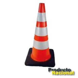 CONO 90 CM BASE NEGRA 3 REFLECTIVOS ALTA INTENSIDAD