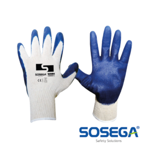 GUANTE WORK HILAZA  LATEX LISO AZUL L1401 SOSEGA