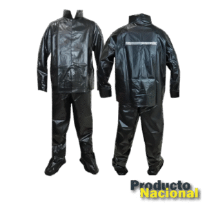 IMPERMEABLE PANTALON CHAQUETA C18 NEGRO CON REFLECTIVO  Y ZAPATONES