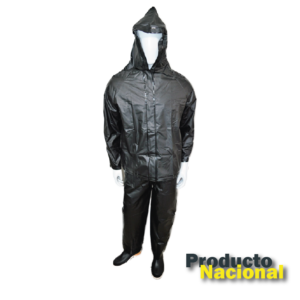 IMPERMEABLE PANTALON CHAQUETA C18 NEGRO CON REFLECTIVO  Y BOTAS