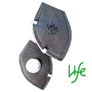 MASCARILLA 1030CAV CARBÓN ACTIVADO  CON VÁLVULA  LIFE