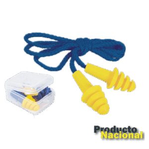 PROTECTOR AUDITIVO SILICONA AMARILLO CORDON AZUL