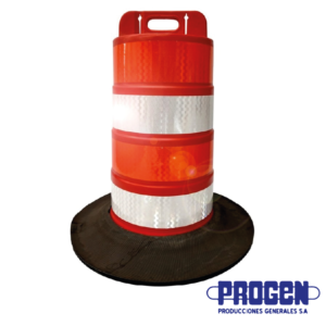 CANECA VIAL NARANJA CON 4 FRANJAS REFLECTIVAS ALTA INTENSIDAD PROGEN