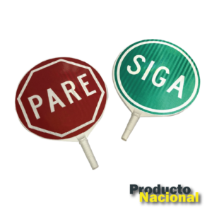 PALETA PARE Y SIGA REDONDA DE  45 CM REFLECTIVO DE ALTA INTENSIDAD TIPO IV