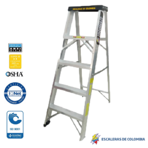 ESCALERA CERTIFICADA  EN ALUMINIO TIPO TIJERA COMERCIAL