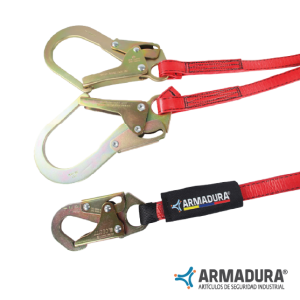 ESLINGA  DE RESTRICCIÓN EN REATA RECUBIERTA EN POLIURETANO, CON UN MOSQUETÓN DE 3/4" Y  2 1/4"  ARMADURA REF. A0357P